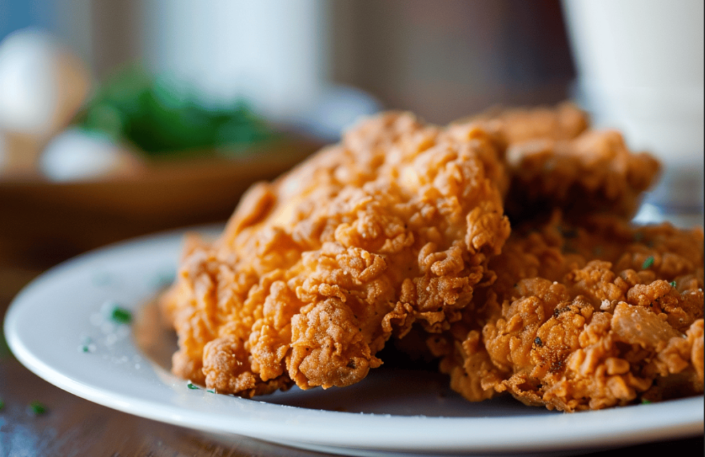 Crispy coated chicken fried steak with gravy