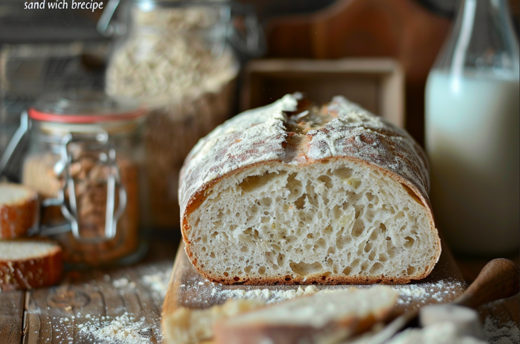 "Various types of bread perfect for making sandwiches, including white bread, rye, sourdough, and ciabatta."